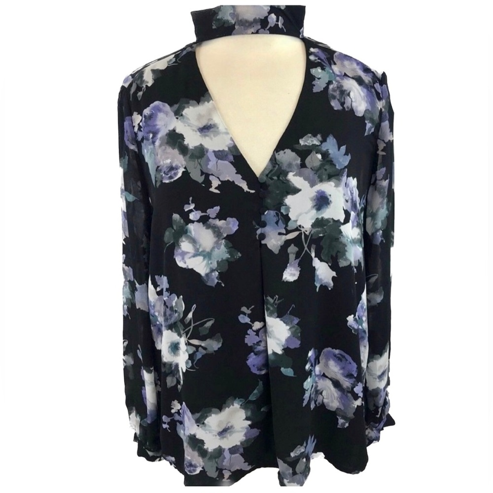 Anthropologie’s Belle Vere Purple Floral Long-sleeve Blouse Size Medium - Picture 4 of 8